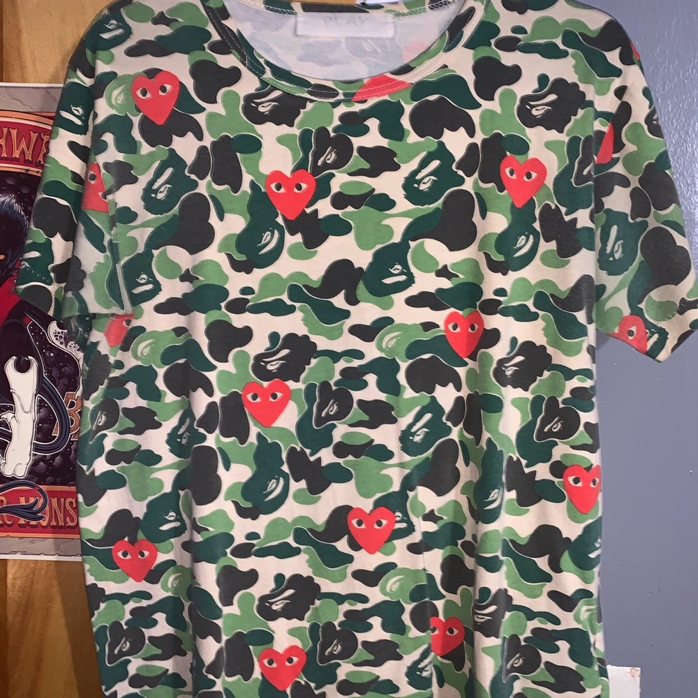 Comme des garson x bape shirt